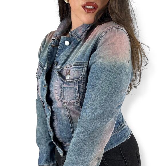 90's MISS SIXTY ITALY fitted pink wash denim jacket - Picture 5 of 16